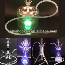 Best selling clear glass hookah shisha/nargile/water pipe/hubbly bubbly with good quality and led light